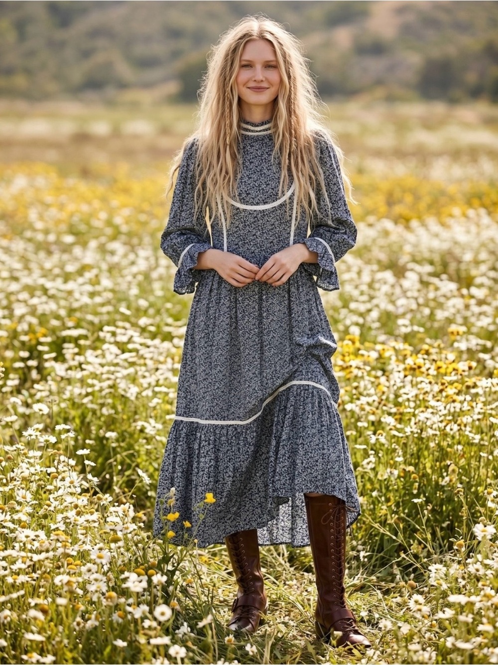 Meadows NWT Amaryllis Organic Cotton Midi Dress Size 6